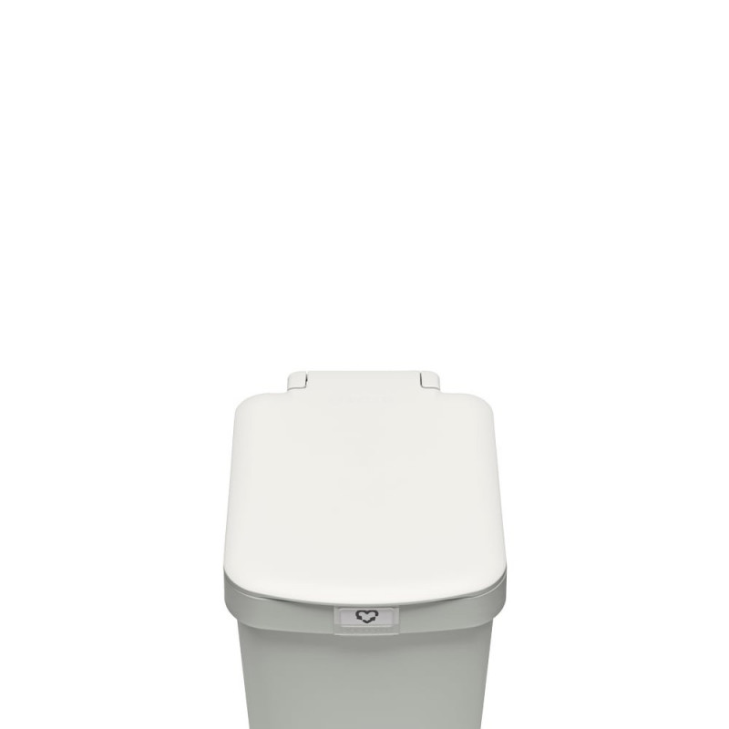 Κάδος απορριμμάτων με πεντάλ Brabantia StepUp 1008480, 16 L, Οικολογικά υλικά, Μεγάλο άνοιγμα, Ανοιχτό γκρι