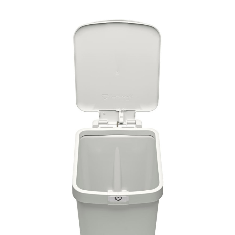 Κάδος απορριμμάτων με πεντάλ Brabantia StepUp 1008480, 16 L, Οικολογικά υλικά, Μεγάλο άνοιγμα, Ανοιχτό γκρι