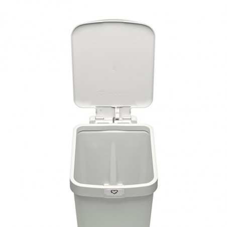 Κάδος απορριμμάτων με πεντάλ Brabantia StepUp 1008480, 16 L, Οικολογικά υλικά, Μεγάλο άνοιγμα, Ανοιχτό γκρι