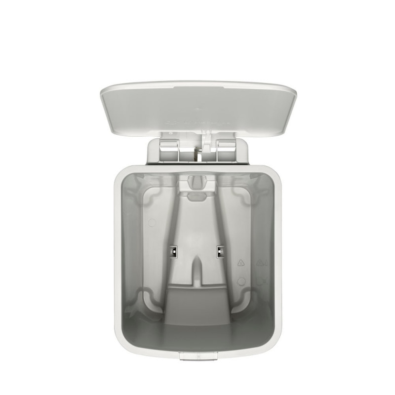 Κάδος απορριμμάτων με πεντάλ Brabantia StepUp 1008480, 16 L, Οικολογικά υλικά, Μεγάλο άνοιγμα, Ανοιχτό γκρι