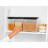 Κουτιά αποθήκευσης Brabantia Tasty+ Stackable 1008879, 2x1.6l+1x3.5l, BPA-free, Στεγανό κλείσιμο, Σκούρο γκρι
