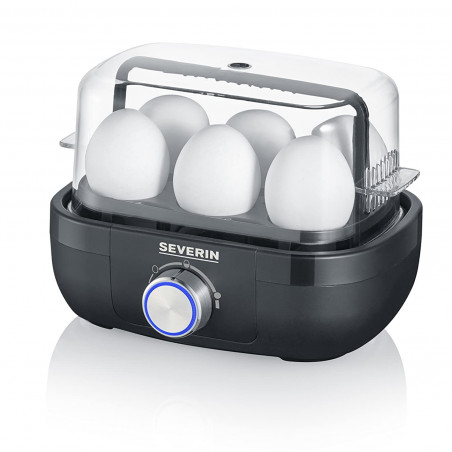 Αυγομάγειρα Severin EK 3166, 420W, 6 αυγά, Ένδειξη ήχου, Ρυθμιζόμενο επίπεδο σταθερότητας, Μαύρο/ασημί