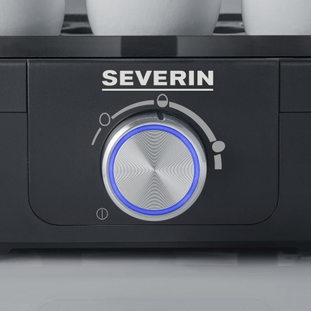 Αυγομάγειρα Severin EK 3166, 420W, 6 αυγά, Ένδειξη ήχου, Ρυθμιζόμενο επίπεδο σταθερότητας, Μαύρο/ασημί