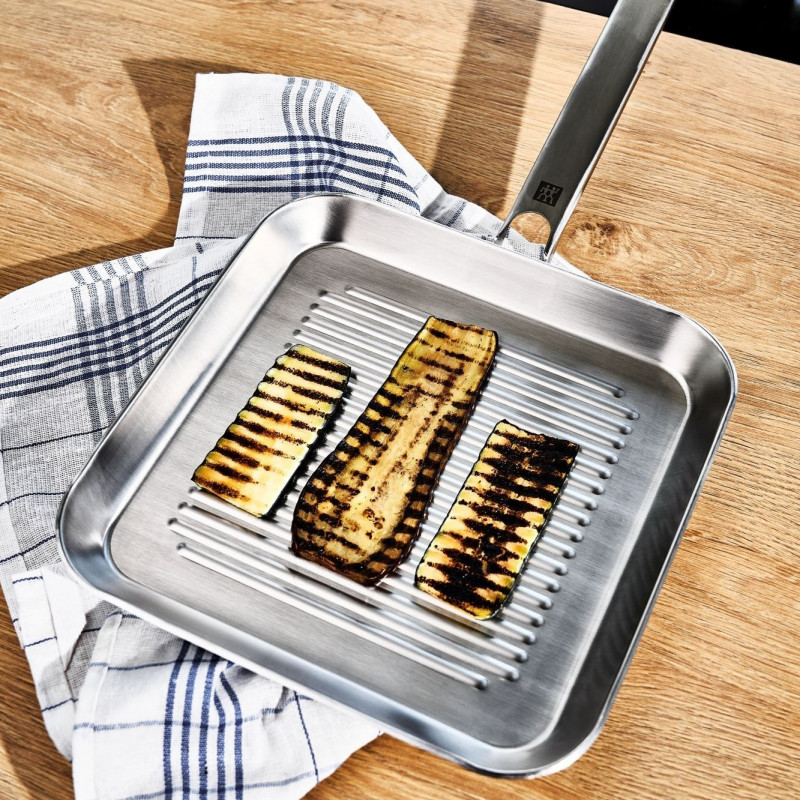 Γκριλ τηγάνι Zwilling Joy Plus 40996024, 24 cm, Ανοξείδωτο ατσάλι 18/10, Επαγωγικό, Inox