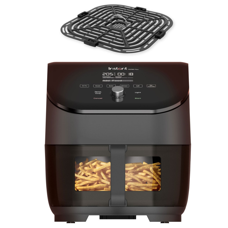 Φριτέζα ζεστού αέρα Instant Pot Vortex Plus Clearcook 140309701, 1700W, 5,7 l, 6 προγράμματα, 35-205C, Εσωτερικό φως, Μαύρο