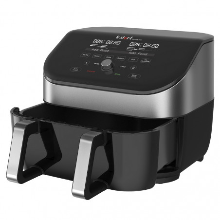 Φριτέζα ζεστού αέρα Instant Pot Vortex Plus VersaZone ClearCook 140410001, 2 ζώνες, 1700W, 8,5 l, 6 προγράμματα, SyncCook, SyncFinish, Μαύρο/γκρι