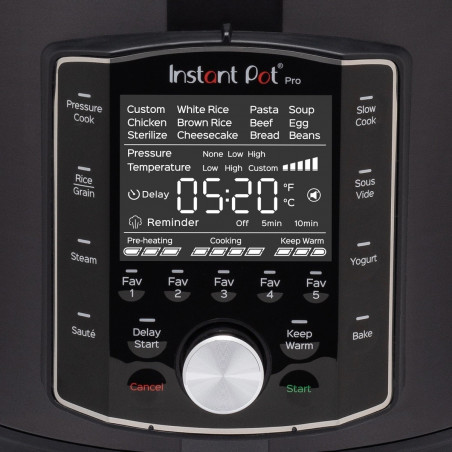 Πολυμάγειρα Instant Pot PRO 8 113005701, 1400W, 7,6 l, 28 προγράμματα, 11 Safety Systems, Μαύρο