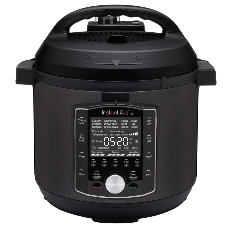 Πολυμάγειρα Instant Pot PRO 8 113005701, 1400W, 7,6 l, 28 προγράμματα, 11 Safety Systems, Μαύρο