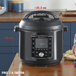 Πολυμάγειρα Instant Pot PRO 8 113005701, 1400W, 7,6 l, 28 προγράμματα, 11 Safety Systems, Μαύρο