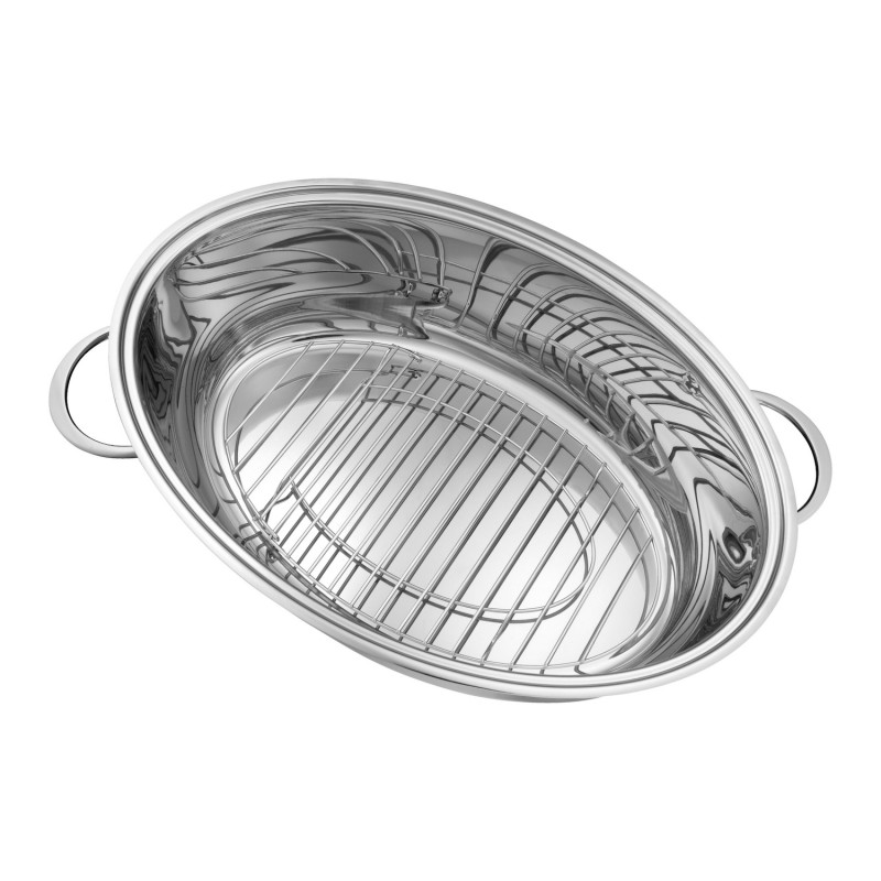 Ταψί για ρόστερ  Zwilling Plus 40993000, 8,5 l, Ανοξείδωτο 18/10, σχάρα ψησίματος, πολυστρωματικός πυθμένας, επαγωγή, Inox