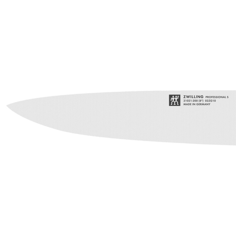 Επαγγελματικό μαχαίρι σεφ Zwilling Professional S 31021201, 20cm, Ανοξείδωτο ατσάλι 18/10, σφυρήλατα λεπίδες Sigmaforge, σκλήρυνση πάγου Friodur, Ασημί/Μαύρο