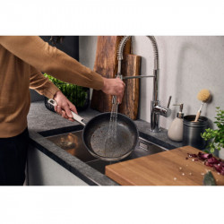 Βαθύ τηγάνι Zwilling Joy Plus 1029411, 28 cm, αντικολλητική επίστρωση Permaresist Ultra, ανοξείδωτο ατσάλι 18/10, Φούρνος και επαγωγή, Ασημί