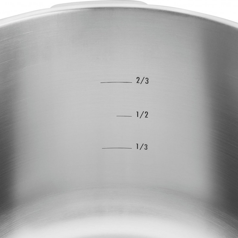 Χύτρα ταχύτητας Zwilling EcoQuick II 64243422, 4 l, 22 cm, 2 ρυθμίσεις, Βαλβίδα ασφαλείας, Ανοξείδωτο ατσάλι 18/10, Επαγωγή, Ασημί