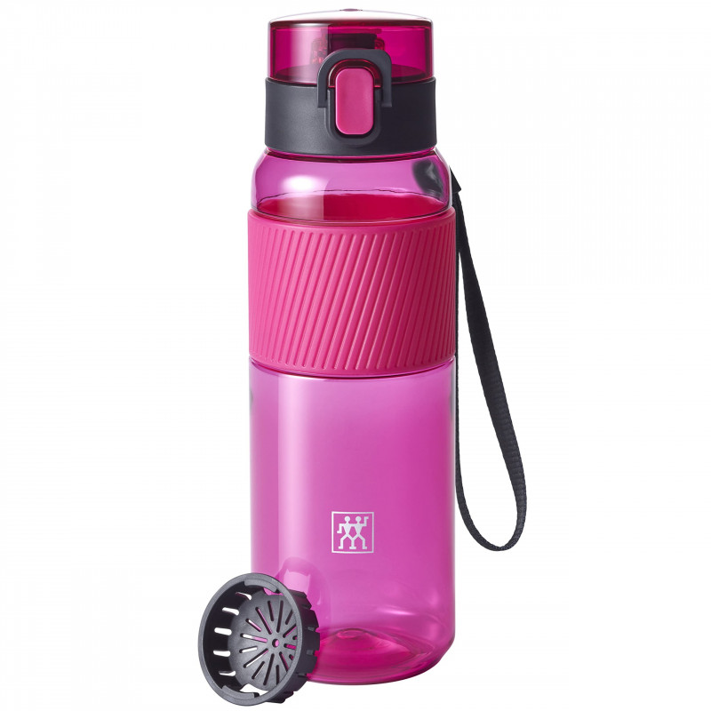 Μπουκάλι νερού Zwilling 1024180, 680 ml, Tritan, ανθεκτικό σε χτυπήματα και διαρροές, φίλτρο φρούτων, χωρίς BPA, Ροζ