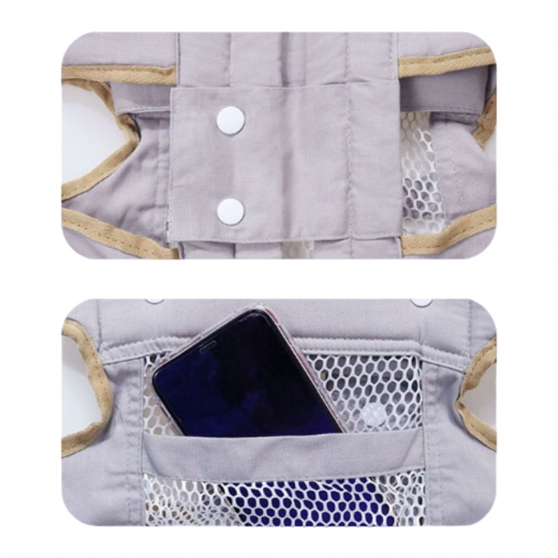 Σακίδιο/ Καγκουρό για μωρό BREATHABLE BABY 5306, Εργονομικός, Ρυθμιζόμενοι ιμάντες, Διχτυωτός αερισμός, Γκρι