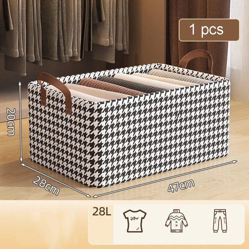 Καλάθι αποθήκευσης CADDY 2514, 47x28x20 cm, Πτυσσόμενο, Μαύρο/Λευκό