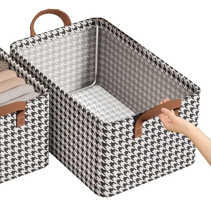Καλάθι αποθήκευσης CADDY 2514, 47x28x20 cm, Πτυσσόμενο, Μαύρο/Λευκό