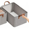 Καλάθι αποθήκευσης CADDY 2514, 47x28x20 cm, Πτυσσόμενο, Μαύρο/Λευκό