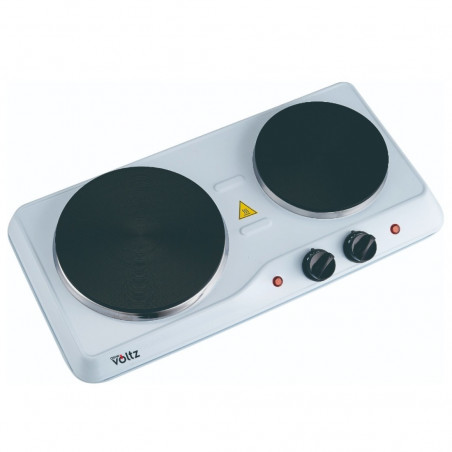 Διπλή ηλεκτρική εστία Oliver Voltz OV51445ND, 2500W, 5 επίπεδα, Ένδειξη φωτός, Λευκό