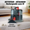 Ηλεκτρική σκούπα για ύφασμα Techwood TAN-8005R, 185W, Li-Ion 220 mAh, Ασύρματη χρήση, Δεξαμενή καθαρού και λυμάτων, 40 λεπτά αυτονομία, 2 ταχύτητες, Μαύρο/Κόκκινο