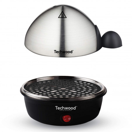 Αυγομάγειρα Techwood TO-007 , 350W, Μέχρι 7 βρασμένα αυγά, Λειτουργία τηγανίσματος μέχρι 4 αυγά, Συναγερμός, Μαύρο/inox