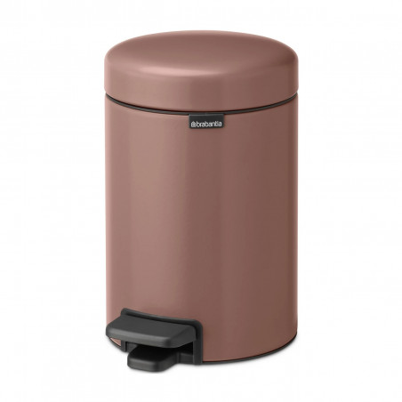 Κάδος με πεντάλ Brabantia NewIcon 1008837, 3 L, Ομαλό κλείσιμο, Αντιολισθητική βάση, Σατινέ φινίρισμα, Καφέ