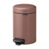Κάδος με πεντάλ Brabantia NewIcon 1008837, 3 L, Ομαλό κλείσιμο, Αντιολισθητική βάση, Σατινέ φινίρισμα, Καφέ