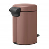 Κάδος με πεντάλ Brabantia NewIcon 1008837, 3 L, Ομαλό κλείσιμο, Αντιολισθητική βάση, Σατινέ φινίρισμα, Καφέ