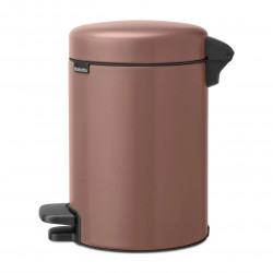 Κάδος με πεντάλ Brabantia NewIcon 1008837, 3 L, Ομαλό κλείσιμο, Αντιολισθητική βάση, Σατινέ φινίρισμα, Καφέ