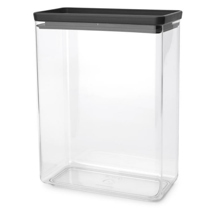 Κουτί αποθήκευσης Brabantia Tasty+ Stackable 1008877, 5,4 l, Σφραγισμένο με σιλικόνη, χωρίς BPA, Σκούρο γκρι
