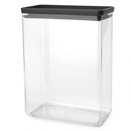 Κουτί αποθήκευσης Brabantia Tasty+ Stackable 1008877, 5,4 l, Σφραγισμένο με σιλικόνη, χωρίς BPA, Σκούρο γκρι