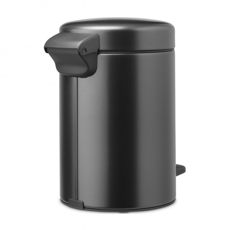 Κάδος απορριμμάτων με πεντάλ Brabantia NewIcon 1008834, 3 L, Ομαλό κλείσιμο, Αντιολισθητική βάση, Σκούρο γκρι