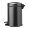 Κάδος απορριμμάτων με πεντάλ Brabantia NewIcon 1008834, 3 L, Ομαλό κλείσιμο, Αντιολισθητική βάση, Σκούρο γκρι