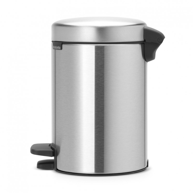 Κάδος απορριμμάτων με πεντάλ Brabantia NewIcon 648998, 3 L, Εύκολο κλείσιμο, Αντιολισθητική βάση, Inox/Matte