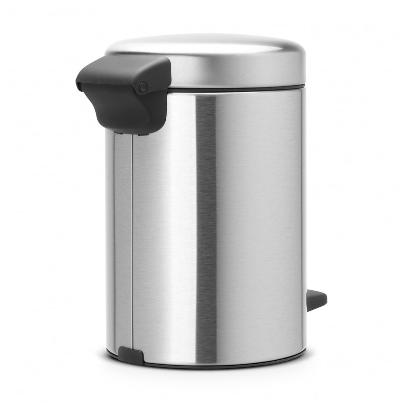 Κάδος απορριμμάτων με πεντάλ Brabantia NewIcon 648998, 3 L, Εύκολο κλείσιμο, Αντιολισθητική βάση, Inox/Matte