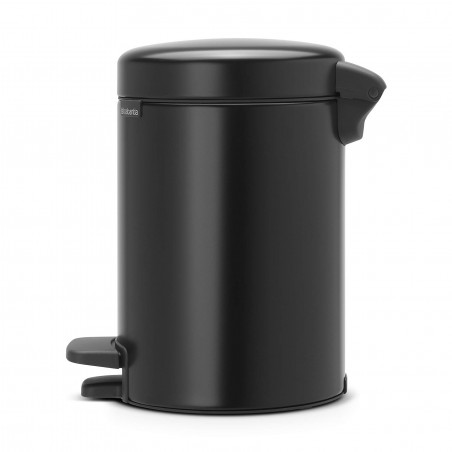 Κάδος με πεντάλ Brabantia NewIcon 649001, 3 L, Ομαλό κλείσιμο, Αντιολισθητική βάση, Μαύρο