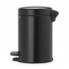 Κάδος με πεντάλ Brabantia NewIcon 649001, 3 L, Ομαλό κλείσιμο, Αντιολισθητική βάση, Μαύρο
