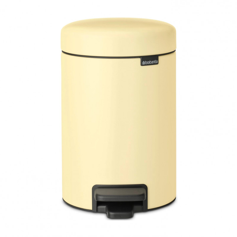 Κάδος απορριμμάτων με πεντάλ Brabantia NewIcon 1008836, 3 L, Ομαλό κλείσιμο, Αντιολισθητική βάση, Κίτρινο