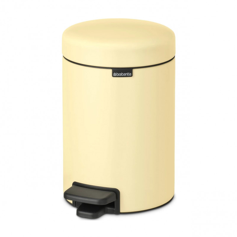 Κάδος απορριμμάτων με πεντάλ Brabantia NewIcon 1008836, 3 L, Ομαλό κλείσιμο, Αντιολισθητική βάση, Κίτρινο
