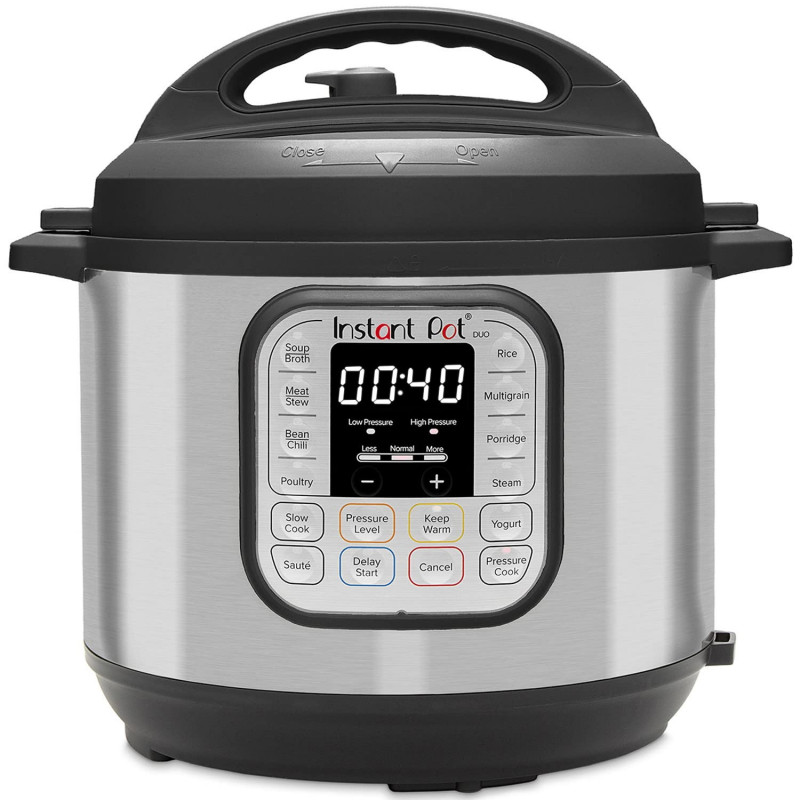 Πολυμάγειρας  Instant Pot Duo 80113006101, 1200W, 7,6 l, 13 προγράμματα, Για 8-12 μερίδες, Λειτουργία ρύθμισης και λήξεως, Ασημί