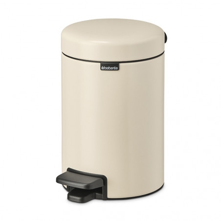 Κάδος απορριμμάτων με πεντάλ Brabantia NewIcon 1005523, 3 L, Ομαλό κλείσιμο, Αντιολισθητική βάση, Μπεζ