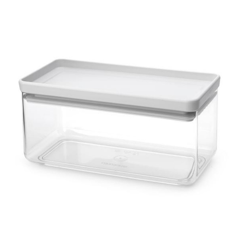Κουτί αποθήκευσης Brabantia Tasty+ Stackable 1008874, 1,5 l, Σφραγισμένο με σιλικόνη, χωρίς BPA, Ανοιχτό γκρι