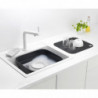 Λεκάνη πλύσης και αποστράγγισης Brabantia 1003315, 16,1 x 37,4 x 34,4 cm, Ασφαλής για πιάτα με αντικολλητική επίστρωση, Σκούρο γκρι