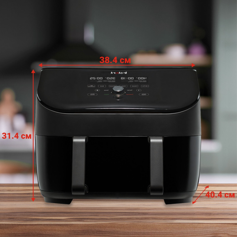 Φριτέζα ζεστού αέρα Instant Pot Vortex Plus Versazone 140115101, 1700W, 2 ανεξάρτητες ζώνες μαγειρέματος, 8.5l, 35-205C, 6 προγράμματα, Μαύρο