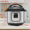 Πολυμάγειρας  Instant Pot Duo 80113006101, 1200W, 7,6 l, 13 προγράμματα, Για 8-12 μερίδες, Λειτουργία ρύθμισης και λήξεως, Ασημί