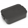 Κουτί τροφίμων Brabantia Make&Take 1006281, 1,1 l, Κούμπωμα, χωρίς BPA, Σκούρο γκρι