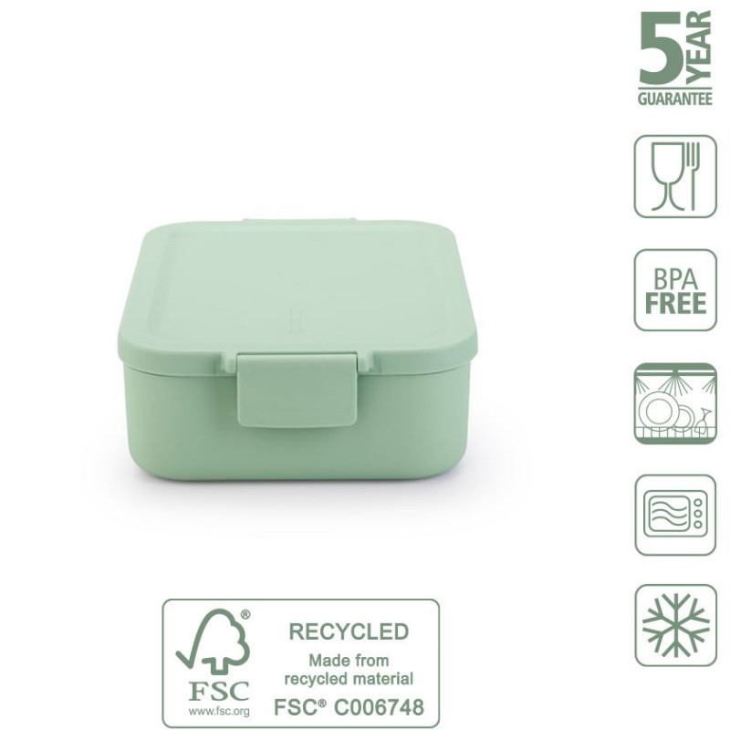 Κουτί τροφίμων Brabantia Make&Take 1006282, 1,1 l, Κούμπωμα, χωρίς BPA, Πράσινο