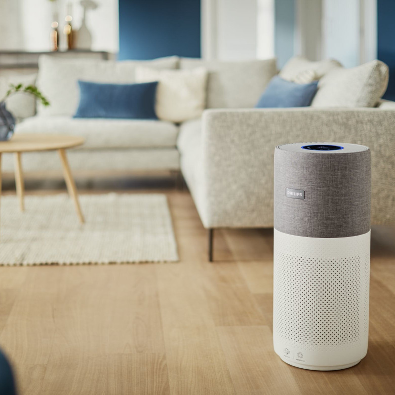 Καθαριστής αέρα Philips AC3033/10, Wi-Fi, 55W, Για έως 135 m2, HEPA, Έξυπνοι αισθητήρες, Λευκό/γκρι