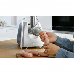 Κρεατομηχανή Bosch MFW68660, 2200W, εξάρτημα για ντομάτες και λουκάνικα, αντίστροφη λειτουργία, 4,3 kg/min, Inox