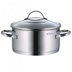 Σετ κατσαρόλες WMF Provence Plus 5, 9 μέρη, Ανοξείδωτο ατσάλι 18/10, Πάτος TransTherm πολλαπλών στρώσεων, Επαγωγή, Ασημί